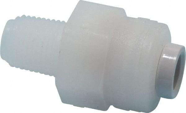 Parker - 1/4" Outside Diam, 1/8 NPTF, Kynar Push-to-Connect Tube Male Connector - 300 Max psi, Tan - Americas Industrial Supply