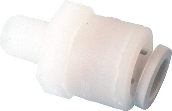 Parker - 3/8" Outside Diam, 1/8 NPTF, Kynar Push-to-Connect Tube Male Connector - 300 Max psi, Tan - Americas Industrial Supply