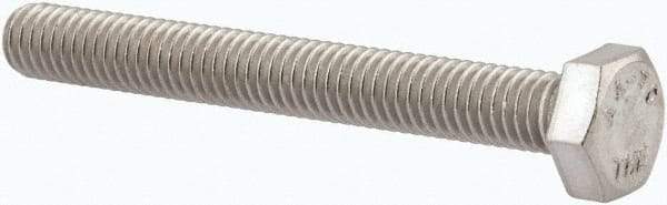 Value Collection - M6x1.00mm Metric Coarse, 50mm Length Under Head Hex Head Cap Screw - Fully Threaded, Grade 316 & Austenitic A4 Stainless Steel, Uncoated, 10mm Hex - Americas Industrial Supply