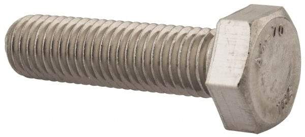Value Collection - M12x1.75mm Metric Coarse, 45mm Length Under Head Hex Head Cap Screw - Fully Threaded, Grade 316 & Austenitic A4 Stainless Steel, Uncoated, 19mm Hex - Americas Industrial Supply