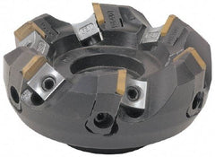Tungaloy - 6.299" Cut Diam, 2" Arbor Hole, 0.236" Max Depth of Cut, 45° Indexable Chamfer & Angle Face Mill - 8 Inserts, SE.. Insert, Right Hand Cut, Series TGE - Americas Industrial Supply