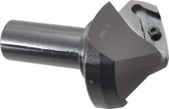 Tungaloy - 60° Lead Angle, 2.834" Max Cut Diam, 2.204" Min Cut Diam, 0.571" Max Depth of Cut, Indexable Chamfer and Angle End Mill - 2 Inserts, XCET Insert Style, 5.119" Overall Length, Straight Shank, 60° Included Angle - Americas Industrial Supply