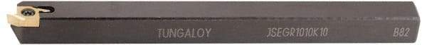 Tungaloy - JSEG, External, Right Hand, Indexable Grooving Tool Holder - J10E Insert Compatibility, 10mm Shank Height, 10mm Shank Width, 125mm OAL - Americas Industrial Supply