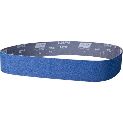 2 × 48″ BlueFire Cloth Narrow Benchstand Belt 60 Grit R821P Zirconia Alumina - Americas Industrial Supply