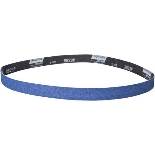 ‎1-1/2 × 60″ BlueFire Cloth Narrow Benchstand Belt 120 Grit R823P Zirconia Alumina - Americas Industrial Supply