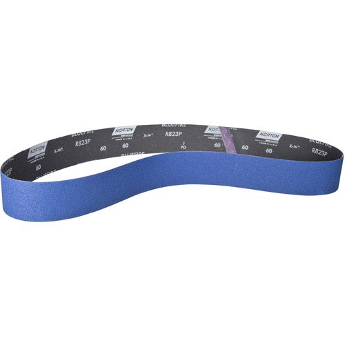 ‎2-1/2″ × 60″ NorZon Plus R823 Narrow Belt 220 Grit Zirconia Alumina - Americas Industrial Supply