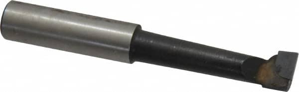 Made in USA - 3/8" Min Bore Diam, 1-13/32" Max Bore Depth, 3/8 Shank Diam, Boring Bar - Right Hand Cut, Carbide-Tipped, Bright Finish - Exact Industrial Supply