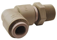 Parker - 5/16" Outside Diam, 3/8 NPTF, Acetal Push-to-Connect Tube Male Elbow - 300 Max psi, Tan - Americas Industrial Supply