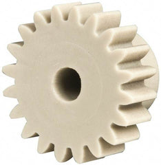 Made in USA - 24 Pitch, 0.833" Pitch Diam, 0.917" OD, 20 Tooth Spur Gear - 1/4" Face Width, 3/16" Bore Diam, 35/64" Hub Diam, 20° Pressure Angle, Acetal - Americas Industrial Supply