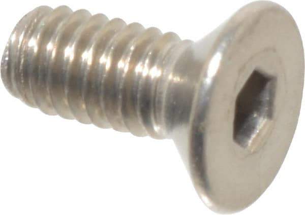 Value Collection - M2.5x0.45 Metric Coarse Hex Socket Drive, 90° Flat Screw - Grade 18-8 & Austenitic A2 Stainless Steel, Fully Threaded, 6mm OAL - Americas Industrial Supply