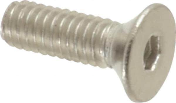 Value Collection - M2.5x0.45 Metric Coarse Hex Socket Drive, 90° Flat Screw - Grade 18-8 & Austenitic A2 Stainless Steel, Fully Threaded, 8mm OAL - Americas Industrial Supply
