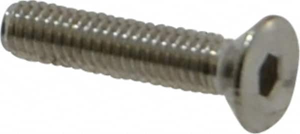 Value Collection - M2.5x0.45 Metric Coarse Hex Socket Drive, 90° Flat Screw - Grade 18-8 & Austenitic A2 Stainless Steel, Fully Threaded, 12mm OAL - Americas Industrial Supply