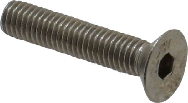Value Collection - M5x0.80 Metric Coarse Hex Socket Drive, 90° Flat Screw - Grade 18-8 & Austenitic A2 Stainless Steel, Partially Threaded, 25mm OAL - Americas Industrial Supply