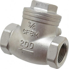 Sharpe Valves - 3/4" Stainless Steel Check Valve - FNPT x FNPT, 200 WOG - Americas Industrial Supply