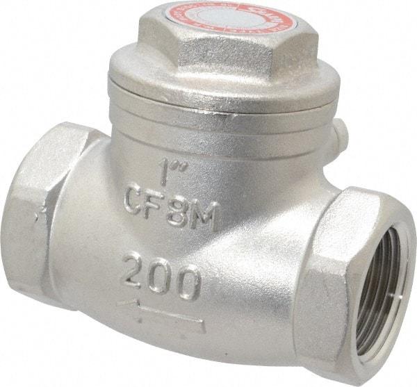 Sharpe Valves - 1" Stainless Steel Check Valve - FNPT x FNPT, 200 WOG - Americas Industrial Supply