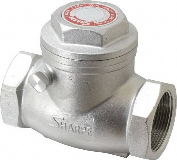 Sharpe Valves - 1-1/2" Stainless Steel Check Valve - FNPT x FNPT, 200 WOG - Americas Industrial Supply