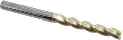 Accupro - 5/8", 4" LOC, 5/8" Shank Diam, 8" OAL, 3 Flute, Solid Carbide Square End Mill - Single End, ZrN Finish, Spiral Flute, 37° Helix, Centercutting, Right Hand Cut, Right Hand Flute - Americas Industrial Supply