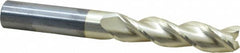 Accupro - 3/4", 3" LOC, 3/4" Shank Diam, 6" OAL, 3 Flute, Solid Carbide Square End Mill - Single End, ZrN Finish, Spiral Flute, 37° Helix, Centercutting, Right Hand Cut, Right Hand Flute - Americas Industrial Supply