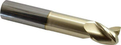 Accupro - 1", 1-1/4" LOC, 1" Shank Diam, 6" OAL, 3 Flute, Solid Carbide Square End Mill - Single End, ZrN Finish, Spiral Flute, 37° Helix, Centercutting, Right Hand Cut, Right Hand Flute - Americas Industrial Supply