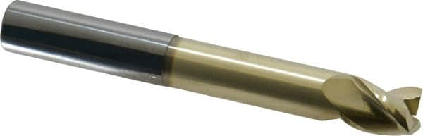 Accupro - 1/2", 5/8" LOC, 1/2" Shank Diam, 4" OAL, 3 Flute, Solid Carbide Square End Mill - Single End, ZrN Finish, Spiral Flute, 37° Helix, Centercutting, Right Hand Cut, Right Hand Flute - Americas Industrial Supply