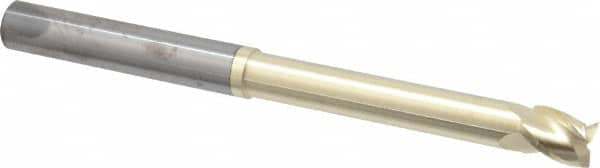 Accupro - 1/2", 5/8" LOC, 1/2" Shank Diam, 6" OAL, 3 Flute, Solid Carbide Square End Mill - Single End, ZrN Finish, Spiral Flute, 37° Helix, Centercutting, Right Hand Cut, Right Hand Flute - Americas Industrial Supply