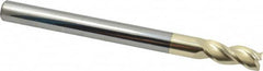 Accupro - 1/2", 1-1/4" LOC, 1/2" Shank Diam, 6" OAL, 3 Flute, Solid Carbide Square End Mill - Single End, ZrN Finish, Spiral Flute, 37° Helix, Centercutting, Right Hand Cut, Right Hand Flute - Americas Industrial Supply
