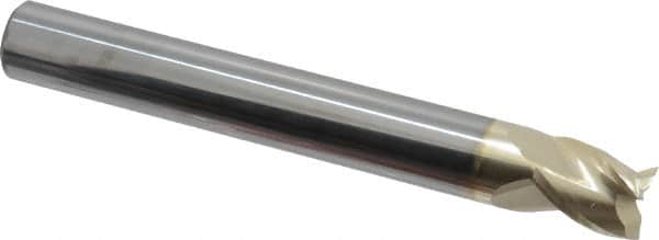 Accupro - 5/8", 3/4" LOC, 5/8" Shank Diam, 5" OAL, 3 Flute, Solid Carbide Square End Mill - Single End, ZrN Finish, Spiral Flute, 37° Helix, Centercutting, Right Hand Cut, Right Hand Flute - Americas Industrial Supply