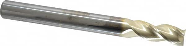 Accupro - 5/8", 1-5/8" LOC, 5/8" Shank Diam, 6" OAL, 3 Flute, Solid Carbide Square End Mill - Single End, ZrN Finish, Spiral Flute, 37° Helix, Centercutting, Right Hand Cut, Right Hand Flute - Americas Industrial Supply