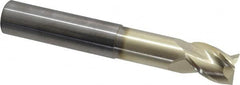 Accupro - 3/4", 1" LOC, 3/4" Shank Diam, 5" OAL, 3 Flute, Solid Carbide Square End Mill - Single End, ZrN Finish, Spiral Flute, 37° Helix, Centercutting, Right Hand Cut, Right Hand Flute - Americas Industrial Supply