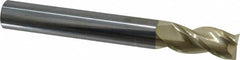 Accupro - 3/4", 1-5/8" LOC, 3/4" Shank Diam, 6" OAL, 3 Flute, Solid Carbide Square End Mill - Single End, ZrN Finish, Spiral Flute, 37° Helix, Centercutting, Right Hand Cut, Right Hand Flute - Americas Industrial Supply