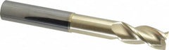 Accupro - 3/4", 1-5/8" LOC, 3/4" Shank Diam, 6" OAL, 3 Flute, Solid Carbide Square End Mill - Single End, ZrN Finish, Spiral Flute, 37° Helix, Centercutting, Right Hand Cut, Right Hand Flute - Americas Industrial Supply