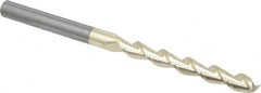 Accupro - 1/4", 2" LOC, 1/4" Shank Diam, 4" OAL, 2 Flute, Solid Carbide Square End Mill - Single End, ZrN Finish, Spiral Flute, 45° Helix, Centercutting, Right Hand Cut, Right Hand Flute - Americas Industrial Supply