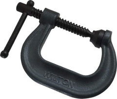 Wilton - Regular-Duty 2-1/8" Max Opening, 2-1/4" Throat Depth, Forged Steel Standard C-Clamp - 3,500 Lb Capacity, 0" Min Opening, Deep Throat - Americas Industrial Supply