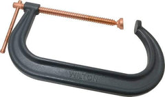 Wilton - Regular-Duty 10-1/8" Max Opening, 6" Throat Depth, Forged Steel Standard C-Clamp - 8,000 Lb Capacity, 2" Min Opening, Deep Throat - Americas Industrial Supply