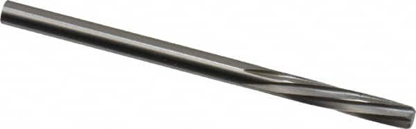 Magafor - 3.429mm Solid Carbide 6 Flute Chucking Reamer - Spiral Flute, 0.135" Straight Shank, 19/32" Flute Length, 2-1/4" OAL - Americas Industrial Supply