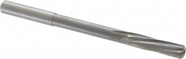 Magafor - 8.73mm Solid Carbide 6 Flute Chucking Reamer - Spiral Flute, 0.354" Straight Shank, 1-27/64" Flute Length, 4-31/32" OAL - Americas Industrial Supply