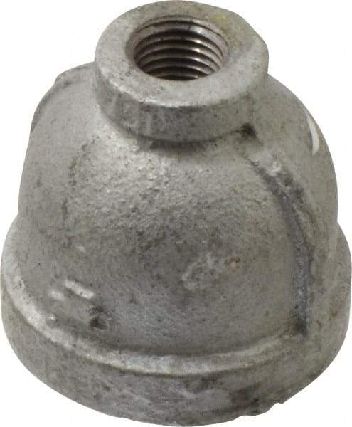 Made in USA - Class 150, 1 x 1/4" Galvanized Pipe Reducing Coupling - Threaded, Malleable Iron - Americas Industrial Supply