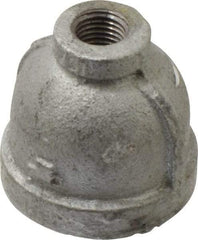 Made in USA - Class 150, 1 x 1/4" Galvanized Pipe Reducing Coupling - Threaded, Malleable Iron - Americas Industrial Supply