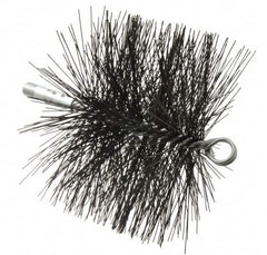 Schaefer Brush - 4-1/2" Brush Length, 7" Diam, Double Stem, Double Spiral Tube Brush - 7-1/2" Long, Tempered Steel Wire, 1/4" NPT Male Connection - Americas Industrial Supply