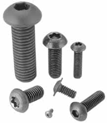 Camcar - #2-56 UNC Hex Socket Drive, Button Screw - Alloy Steel, Black Oxide Finish, Fully Threaded, 1/2" Length Under Head - Americas Industrial Supply