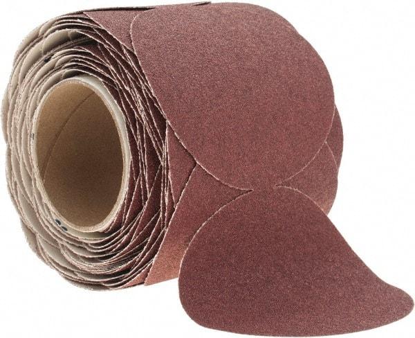 Norton - 5" Diam, 60 Grit Ceramic Adhesive PSA Disc - Coarse Grade, Maroon, F Weighted Backing, Flexible - Americas Industrial Supply