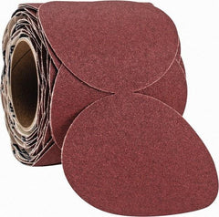 Norton - 5" Diam, 80 Grit Ceramic Adhesive PSA Disc - Coarse Grade, Maroon, F Weighted Backing, Flexible - Americas Industrial Supply