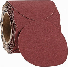 Norton - 5" Diam, 100 Grit Ceramic Adhesive PSA Disc - Medium Grade, Maroon, F Weighted Backing, Flexible - Americas Industrial Supply