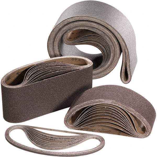 Sait - 4" Wide x 24" OAL, 60 Grit, Aluminum Oxide Abrasive Belt - Aluminum Oxide, Medium, Coated, X Weighted Cloth Backing - Americas Industrial Supply