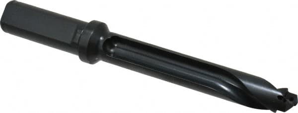 Allied Machine and Engineering - Series 17, 17 to 17.99mm Diam, 3/4" Diam Straight Shank with Flange, Straight Flute Spade Drill - 3-35/64" Max Depth, 4-47/64" Body Length, 6-49/64" OAL, Standard Length, Through Coolant - Americas Industrial Supply