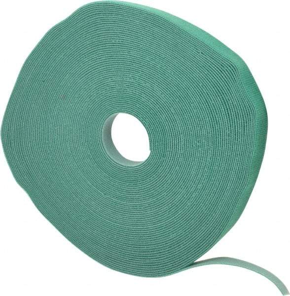 SpeedTech - 75' Long Green Nylon & Polyethylene Hook & Loop Strap - 50 Lb Tensile Strength - Americas Industrial Supply