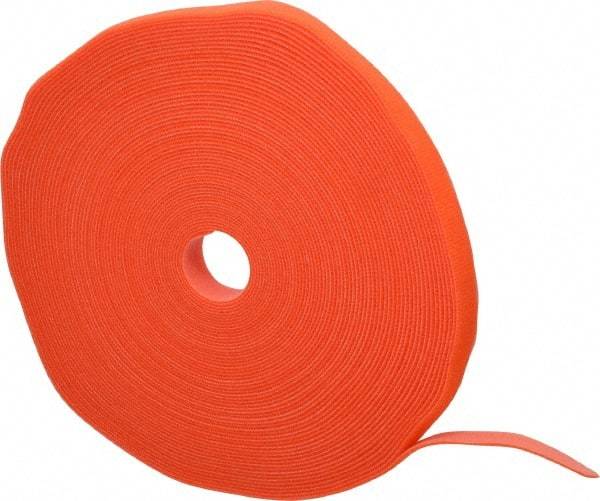 SpeedTech - 75' Long Orange Nylon & Polyethylene Hook & Loop Strap - 50 Lb Tensile Strength - Americas Industrial Supply