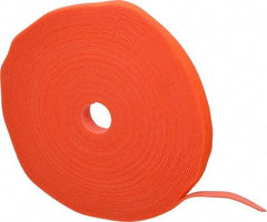SpeedTech - 75' Long Orange Nylon & Polyethylene Hook & Loop Strap - 50 Lb Tensile Strength - Americas Industrial Supply
