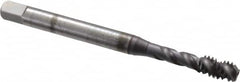 Emuge - 1/4-20 UNC, 3 Flute, TiCN Finish Cobalt Fast Spiral Flute Tap - Americas Industrial Supply