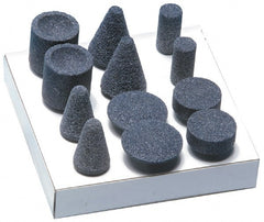 Grier Abrasives - 12 Piece Aluminum Oxide Vitrified Abrasive Point Set - Americas Industrial Supply